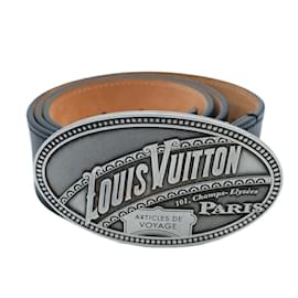 Louis Vuitton-Ceinture en cuir à boucle ovale Santur Eldorado de Louis Vuitton-Noir