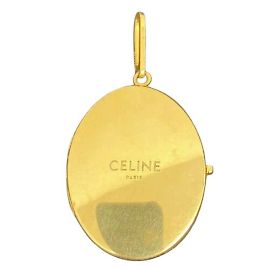 Céline Celine Top Mirror Medallion in Gold Golden