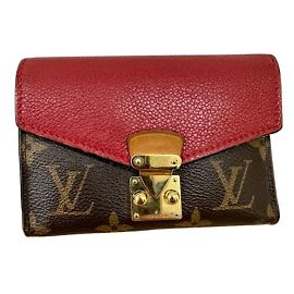 Portefeuille Pallas Compact à trois volets Louis Vuitton Marron Rouge