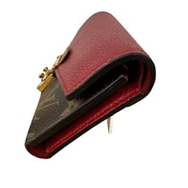 Louis Vuitton-Louis Vuitton Portefeuille Pallas Compact Tri-fold Wallet-Brown,Red