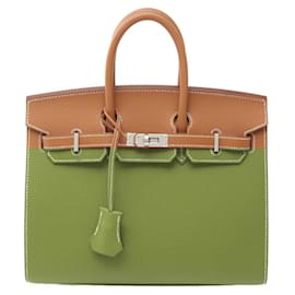 Hermès-Hermes Birkin 25 Handbag-Brown,Golden