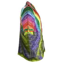 Autre Marque- Casablanca Rainbow Print Short Sleeve Shirt in Multicolor Silk-Multiple colors