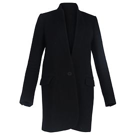 Stella Mc Cartney  Stella Mccartney Single-Breasted Coat with Pockets in Black Wool Black