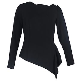 Haut asymétrique à manches longues Roland Mouret en polyester noir Noir