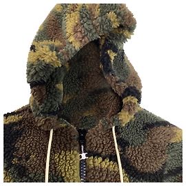 Céline  Celine Camouflage Print Logo-Embroidered Fleece Hoodie in Multicolor Polyester Multiple colors