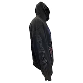 Balenciaga-Balenciaga Paris Moon No Pocket Hoodie Oversized in Black Cotton-Black