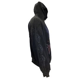 Hoodie Oversized Balenciaga Paris Moon sin Bolsillo en Algodón Negro Negro