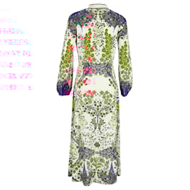 Etro-Etro Floral Printed Maxi Long Sleeve Dress in Multicolor Polyester-Multiple colors