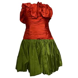 Carolina Herrera-Carolina Herrera Strapless Mini Dress in Red Polyamide-Red