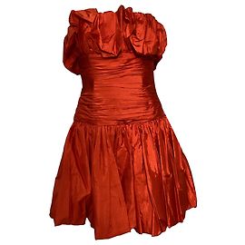 Carolina Herrera trägerloses Mini-Kleid aus rotem Polyamid Rot