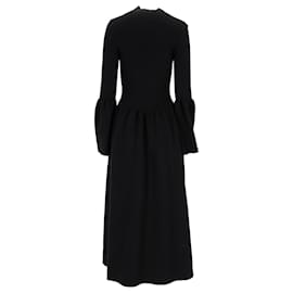Chloé-Chloé Mock Neck Maxi Dress in Black Wool-Black