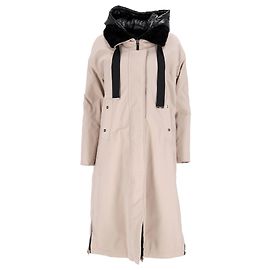 Herno Fur Lining Midi Parka Coat in Beige Polyester Beige