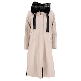 Herno- Herno Fur Lining Midi Parka Coat in Beige Polyester-Beige