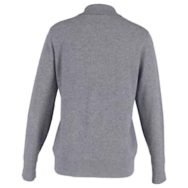 Autre Marque-Mr. P. Long Sleeve Polo Shirt in Grey Cashmere-Grey