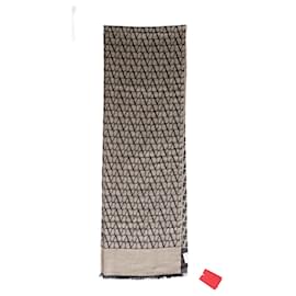 Valentino Garavani- Valentino Garavani Toile Iconographe Scarf in Beige Wool-Beige