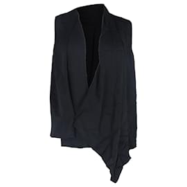 Victoria Beckham-Victoria Beckham Deep Neck Sleeveless Top in Black Viscose-Black