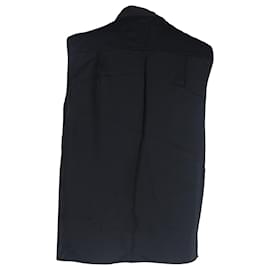 Victoria Beckham-Victoria Beckham Deep Neck Sleeveless Top in Black Viscose-Black