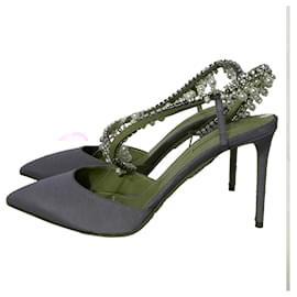 Aquazzura-Aquazzura Exquisite 85 Crystal And Pearl-Embellished Slingback Pumps in Pink Satin-Brown,Pink
