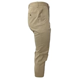 Hugo Boss-Boss Hugo Boss Pressed-Crease Trousers in Cream Cotton-White,Cream