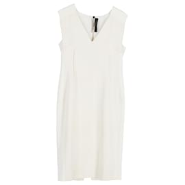 Roland Mouret- Roland Mouret V-Neck Mini Sleeveless Dress in White Polyester-White