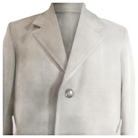 Ami Single-Breasted Coat in Grey Wool Grey