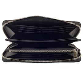 Louis Vuitton- Louis Vuitton Zippy Perforated Long Wallet in Black Leather-Black