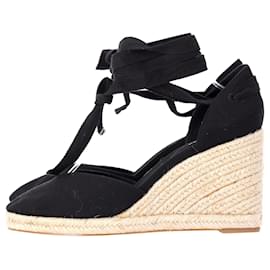Reformation-Reformation Camille Wedge à lacets en suède noir-Noir