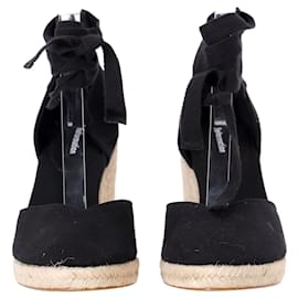 Reformation-Reformation Camille Wedge à lacets en suède noir-Noir
