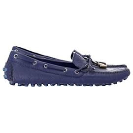 Louis Vuitton-Louis Vuitton Gloria Flat Loafers in Blue Leather-Blue