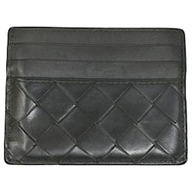 Bottega Veneta- Bottega Veneta Intrecciato Weave Card Holder in Black Lamb Leather-Black