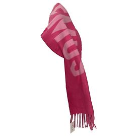 Cachecol de lã jacquard com logo Jacquemus em rosa Marrom Rosa
