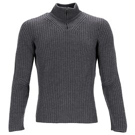 Prada Sport Halbzip-Pullover aus grauer Wolle Grau
