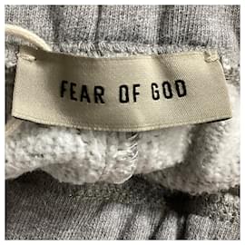 Fear of God- Fear of God Logo Patch Drawstring Sweatpants in Grey Cotton-Grey