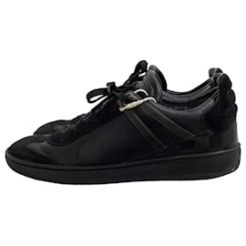 Louis Vuitton-Baskets basses Louis Vuitton en cuir noir et daim-Noir
