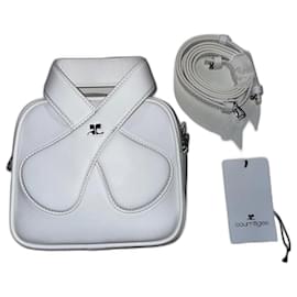 Bolsa Courreges Loop em couro branco Branco