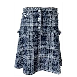 Chanel-Lesage Tweed Skirt 2018 Spring Collection-Navy blue