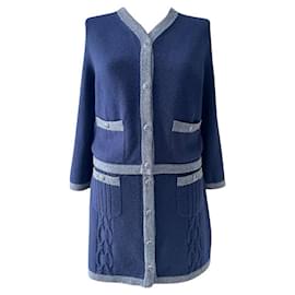 Chanel-Paris / Hamburg Cashmere Suit 38 FR-Navy blue