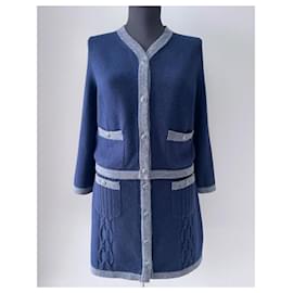 Chanel-Paris / Hamburg Cashmere Suit 38 FR-Navy blue