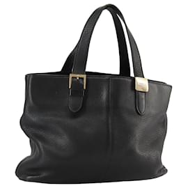 Autre Marque-Burberrys Hand Bag Leather Black Gold Auth bs20817-Black,Golden