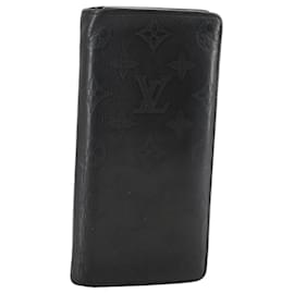 Louis Vuitton-LOUIS VUITTON Monogram Shadow Portefeuille Brazza Wallet M62900 LV Auth am7512-Black