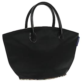 Autre Marque-Burberrys Nova Check Blue Label Hand Bag Nylon Black Auth ac3329-Black