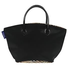 Autre Marque-Burberrys Nova Check Blue Label Hand Bag Nylon Black Auth ac3329-Black