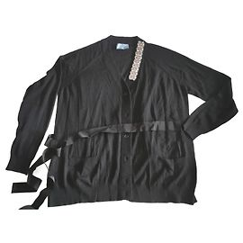 Verzierte schwarze Prada-Cardigan IT38 Schwarz