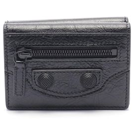 Balenciaga Cag Mini Geldbörse Schwarz