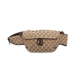 Gucci-Bolsa de cinto pequena em lona GG Gucci-Marrom,Bege