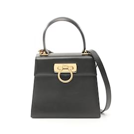 Salvatore Ferragamo-Salvatore Ferragamo Gancini Handbag-Black