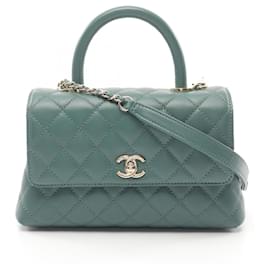 Chanel-Chanel Coco Handle Flap Matelasse Handbag-Green