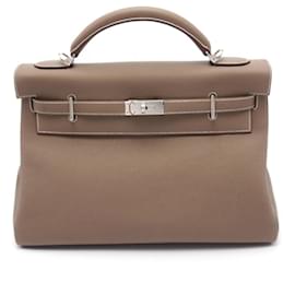 Hermès-Hermes HERMES Maxi Kelly 42 Handbag-Brown,Taupe