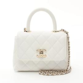 Chanel-Chanel Coco Handle Matelasse Shoulder Bag-White