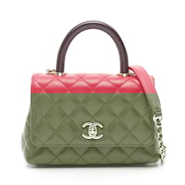 Chanel-Chanel Coco Handle XXS Handbag-Brown,Red